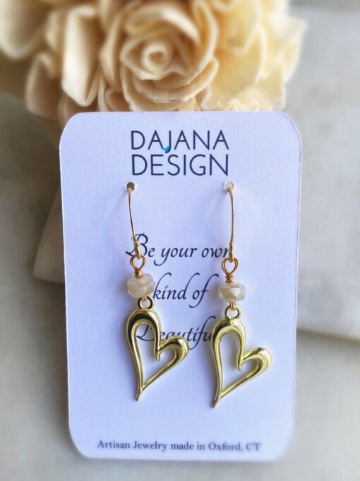 Lil Gold Heart Earrings - Image 2